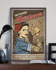 Hairdresser Tattooed Inked And Educated 11x17 Poster lifestyle-poster-2