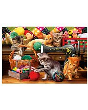 Sewing Machine And Cats 17x11 Poster front