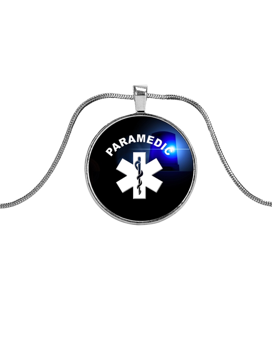 Paramedic Logo Metallic Circle Necklace