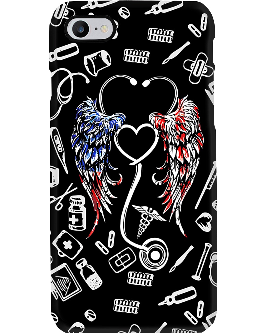 Stethoscope American Flag Wings CNA Phone Case