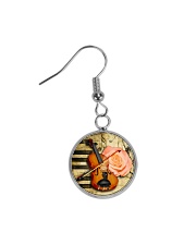 Violin and rose Circle Earrings thumbnail