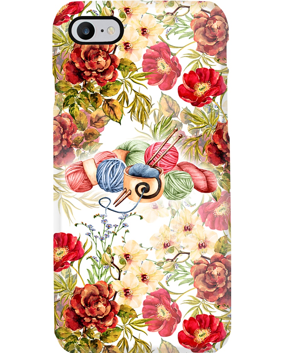 Crochet and Knitting Flowers and Yarn Phone Case