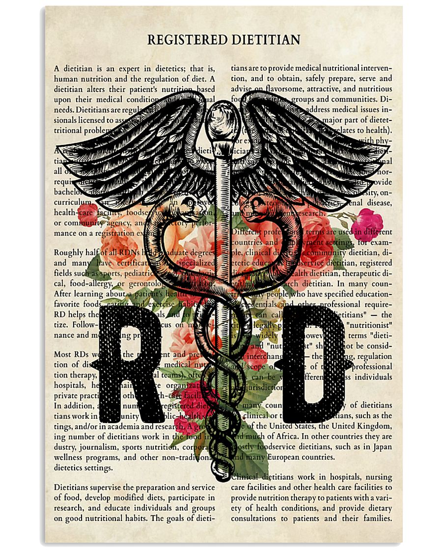 Registered Dietitian Flower Poster 24x36 Poster