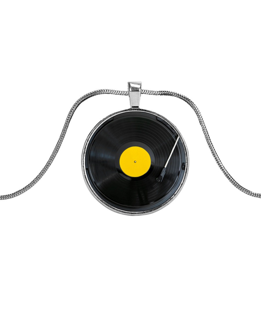 DJ Vinyl Metallic Circle Necklace