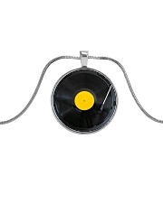 DJ Vinyl Metallic Circle Necklace front