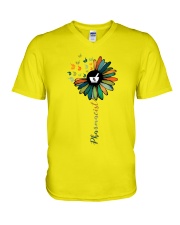 Pharmacist Colorful Icons V-Neck T-Shirt thumbnail