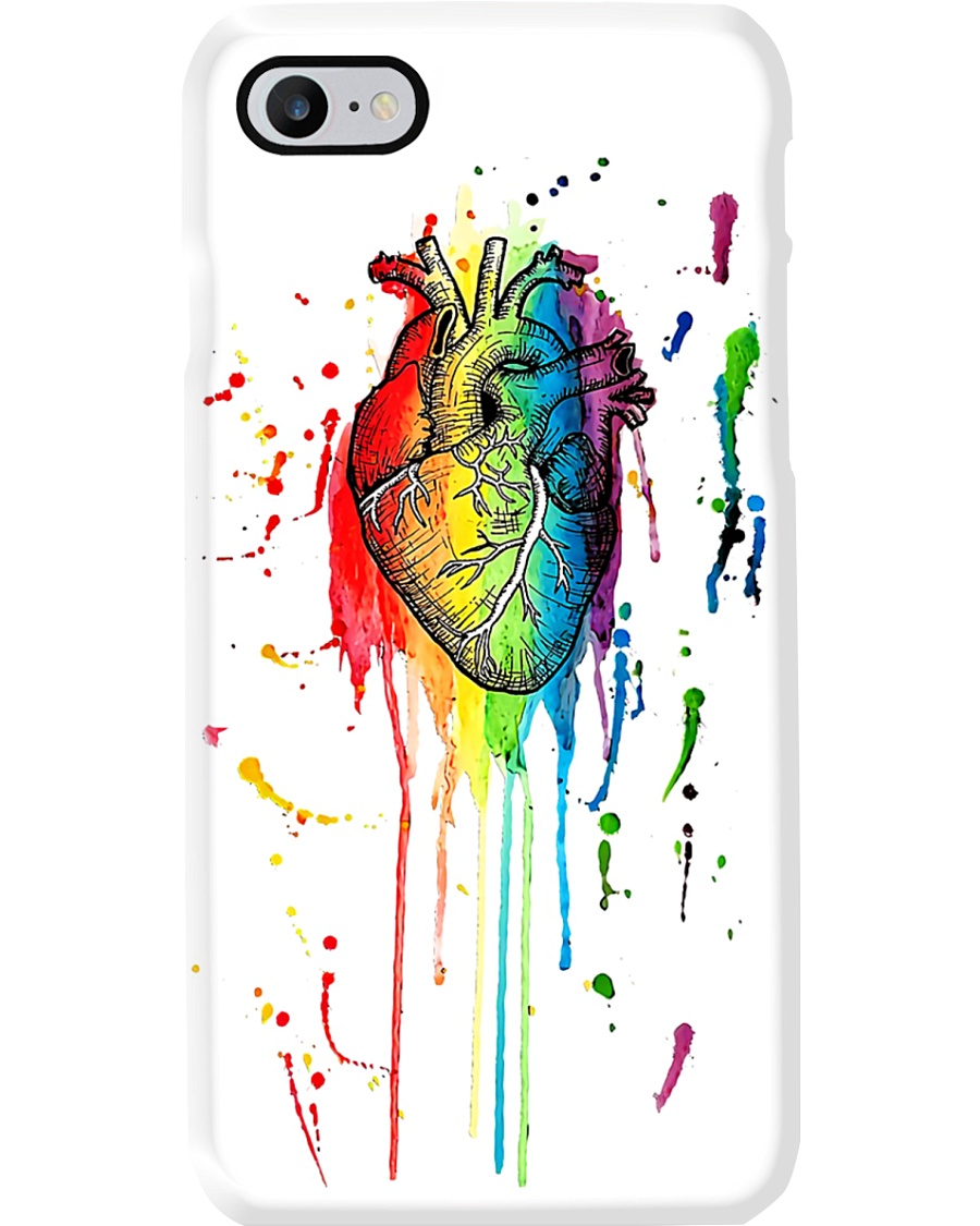 Paramedic Watercolor And Pen Rainbow Heart Phone Case