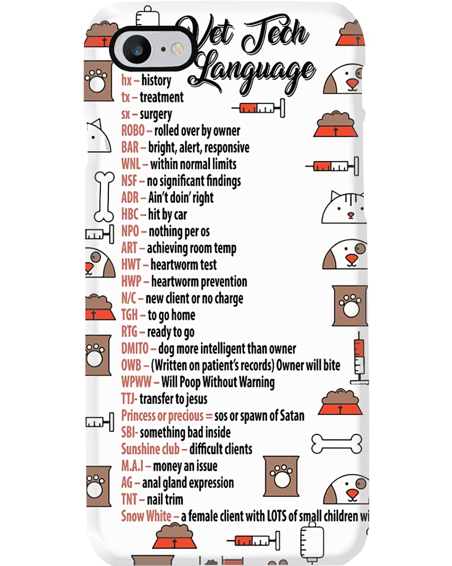 Vet Tech Language Phone Case