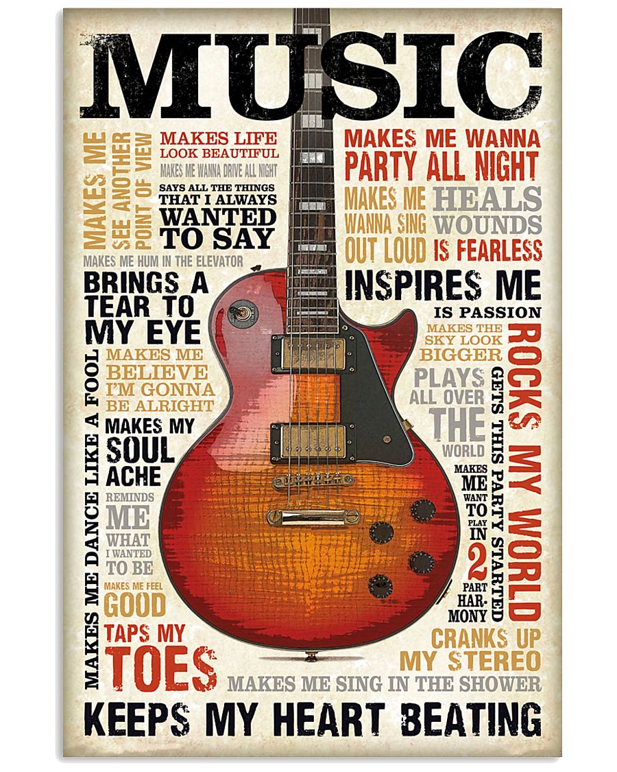 Vintage Terms Music Guitar 11x17 Poster