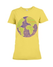 Social Worker Wording Globe Premium Fit Ladies Tee thumbnail