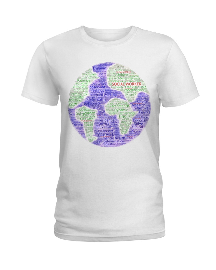 Social Worker Wording Globe Ladies T-Shirt