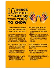 Autism Awareness 10 things Poster 24x36 Poster front
