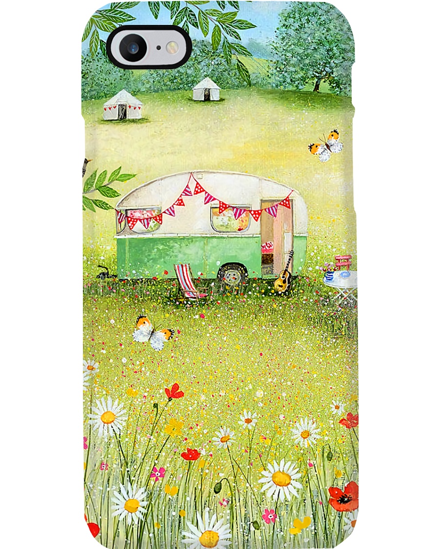 Camping Paradise With Daisy And Butterfly Phone Case