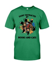 Librarian Easily Distracted By Books And Cats Premium Fit Mens Tee tile