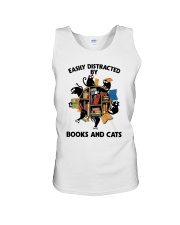 Librarian Easily Distracted By Books And Cats Unisex Tank tile