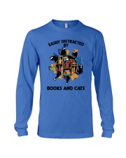 Librarian Easily Distracted By Books And Cats Long Sleeve Tee tile