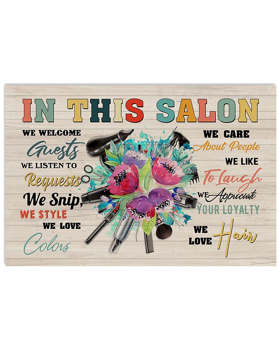 Hairdresser In This Salon We Welcome Guests 17x11 Poster