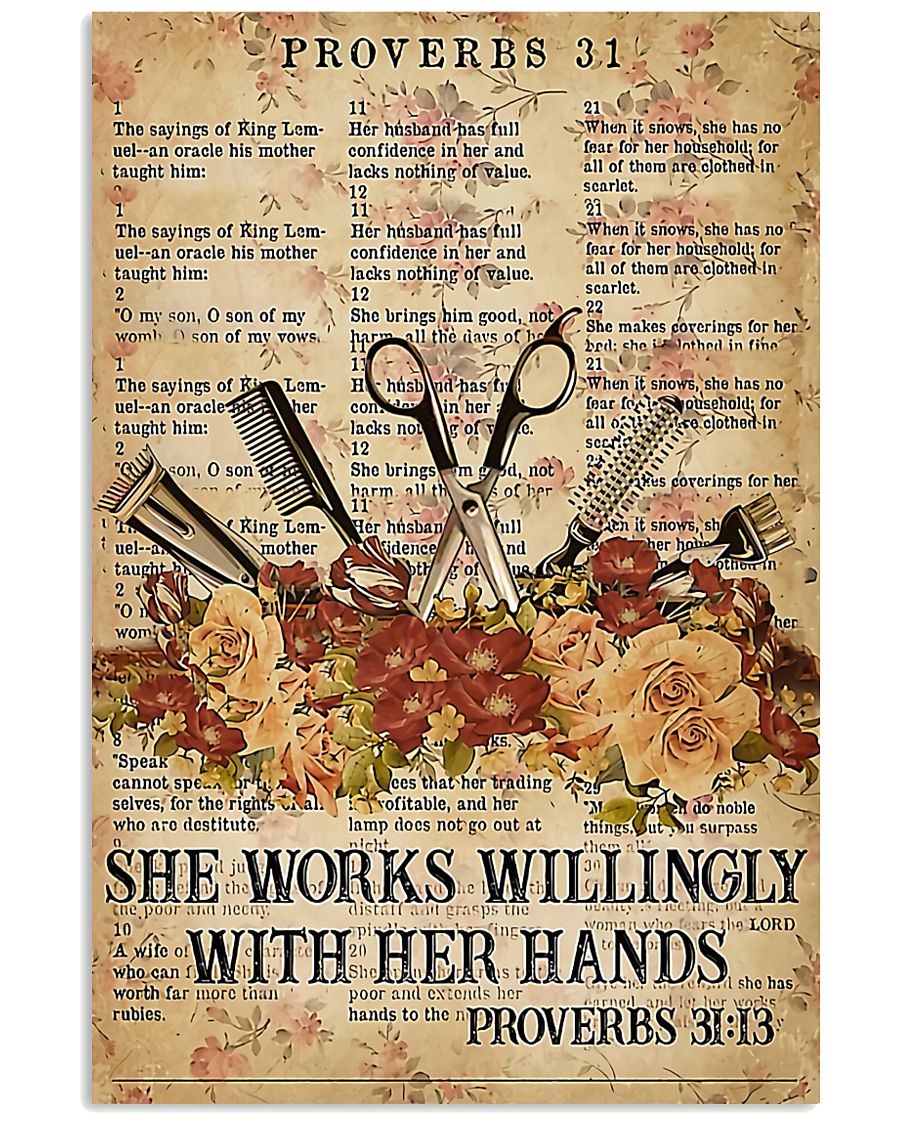 Hairstylist She Works Willingly With Her Hands 11x17 Poster