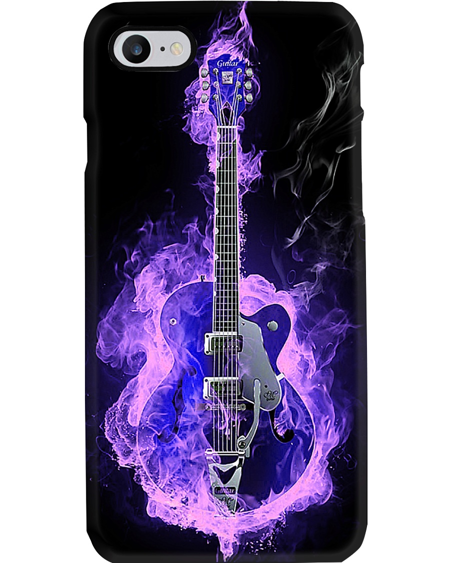 Purple Flaming Guitar Phone Case