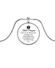 Paramedic EMT Prayer Metallic Circle Necklace front