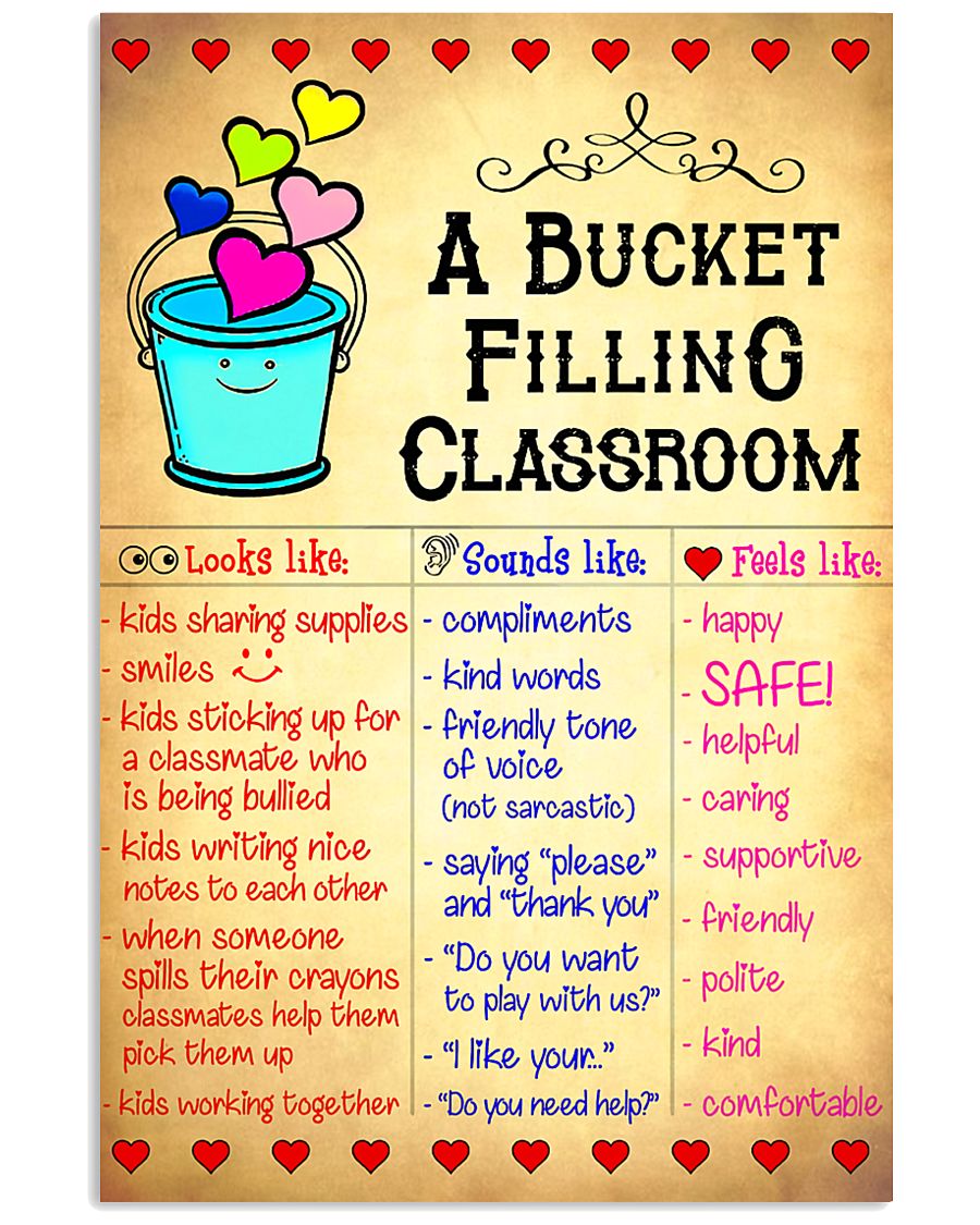 Teacher A Bucket Filling Classroom 11x17 Poster