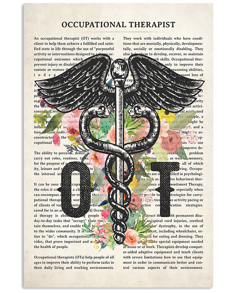 Occupational Therapy Caduceus Flower 11x17 Poster