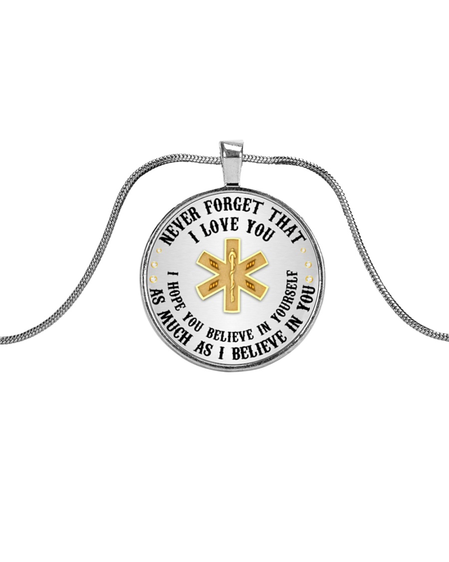 Paramedic I Believe In You Metallic Circle Necklace