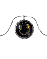 DJ Smile Metallic Circle Necklace front