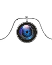 Photographer Gift Metallic Circle Necklace front