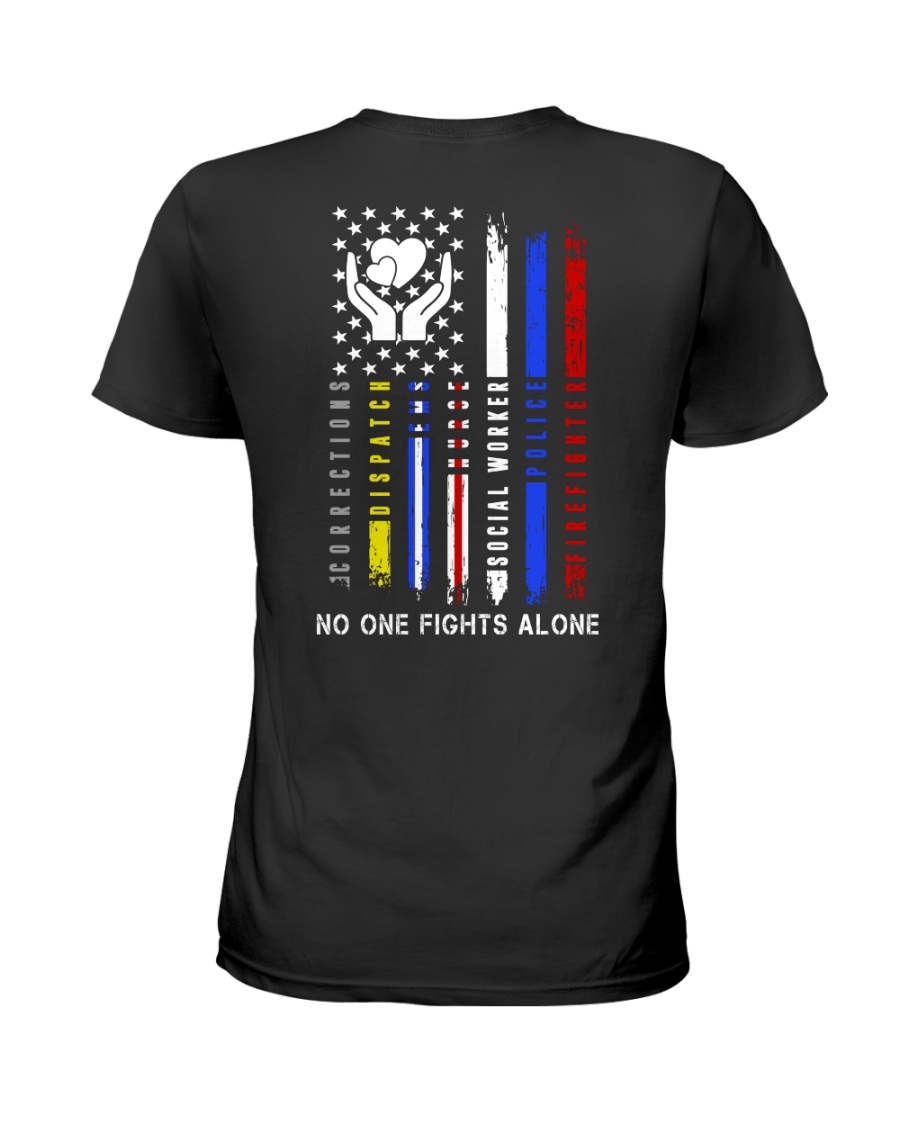Social Worker No One Fights Alone Ladies T-Shirt
