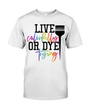 Hairstylist live colorfully or dye trying Premium Fit Mens Tee thumbnail