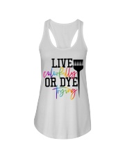 Hairstylist live colorfully or dye trying Ladies Flowy Tank thumbnail