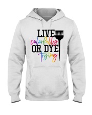 Hairstylist live colorfully or dye trying Hooded Sweatshirt thumbnail
