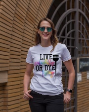 Hairstylist live colorfully or dye trying Ladies T-Shirt lifestyle-women-crewneck-front-2