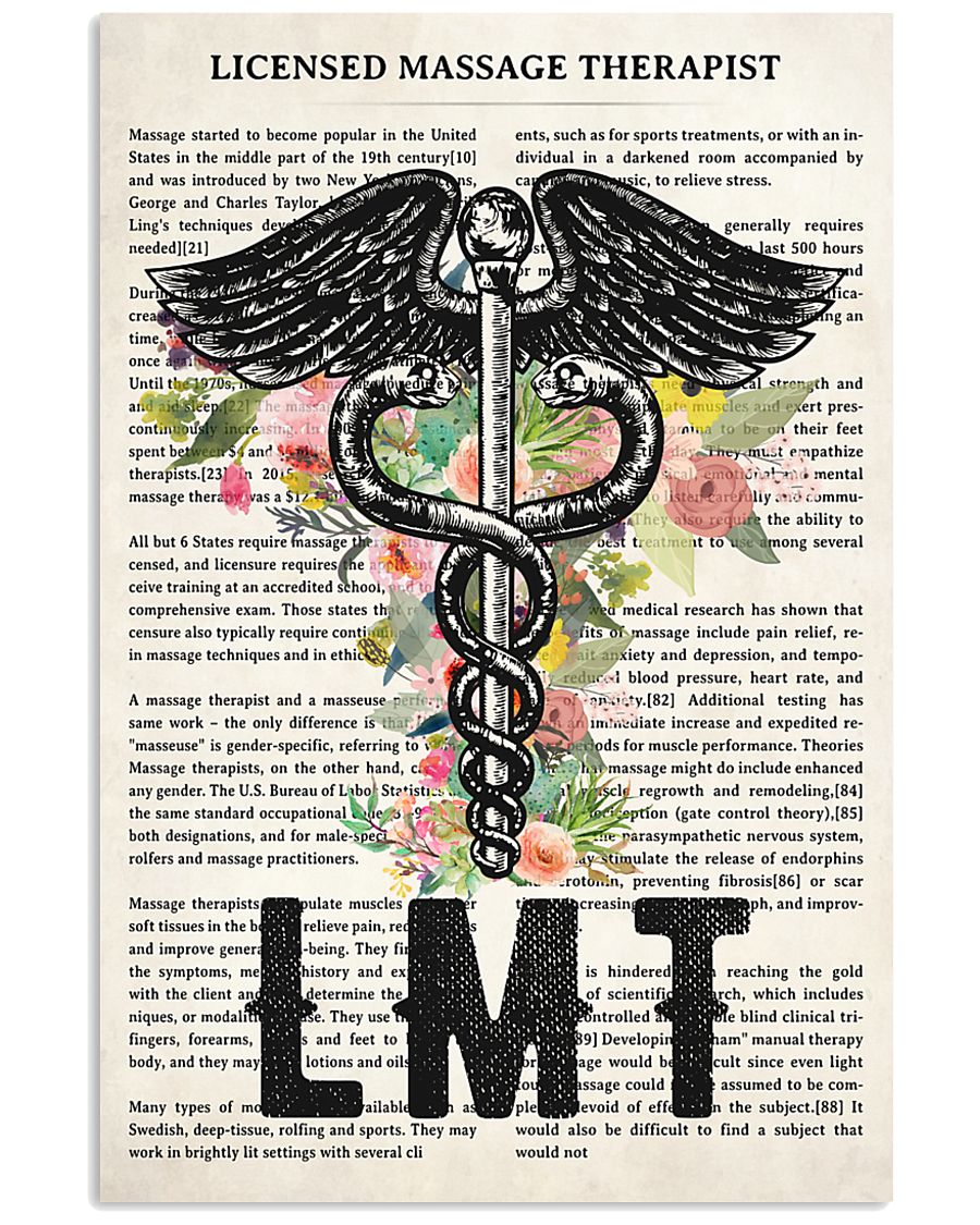Massage Therapist LMT Flower 24x36 Poster