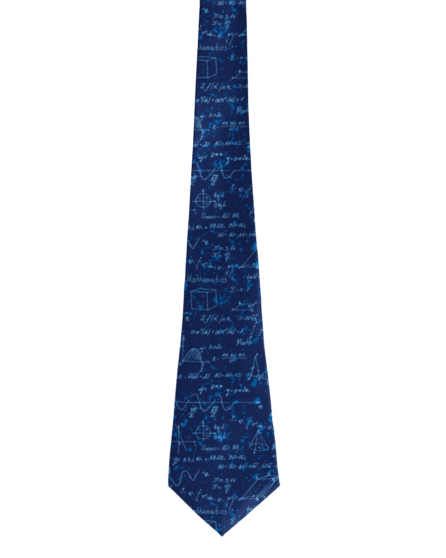 Teacher Navy Math Equations Tie