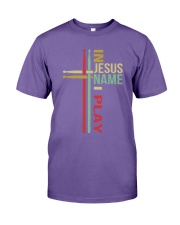 Drummer In Jesus Name I Play Premium Fit Mens Tee tile
