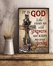 Firefighter It Is God Who Arms Me With Strength 11x17 Poster lifestyle-poster-3