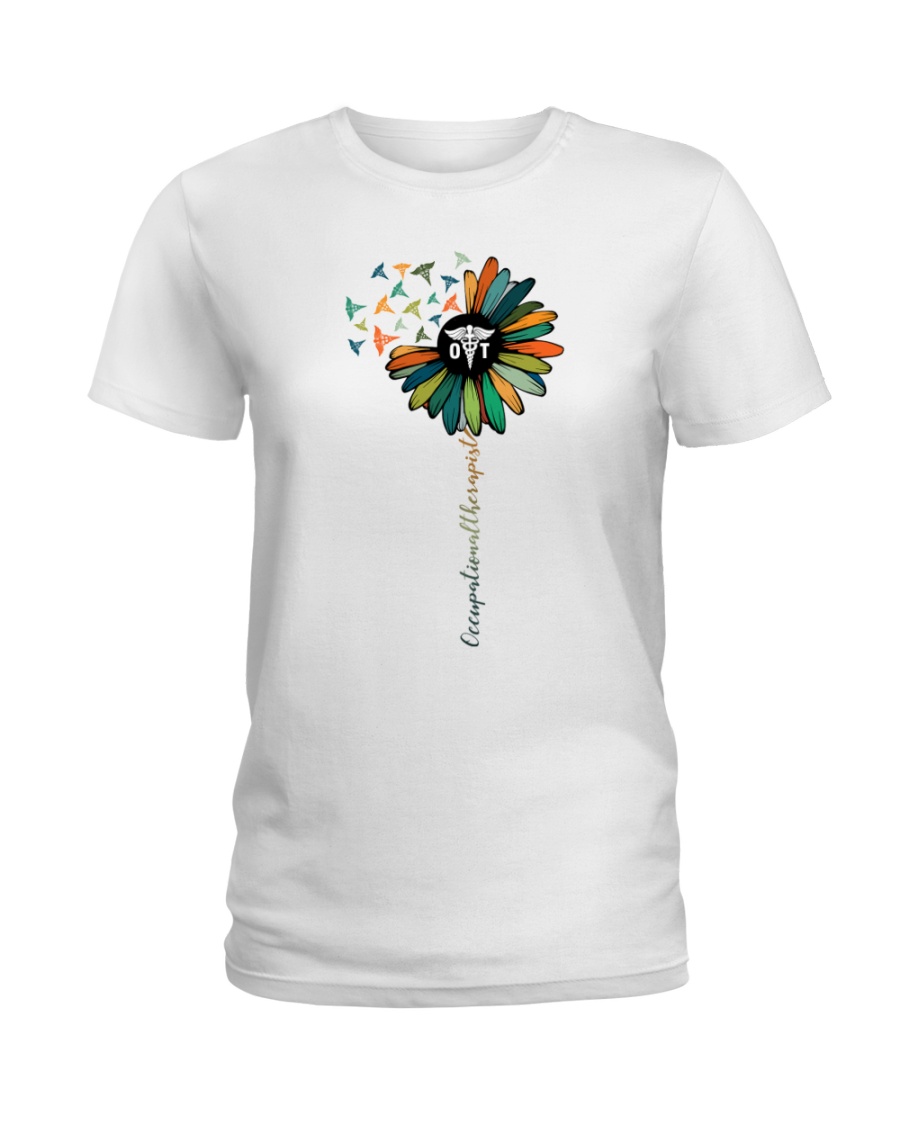 Occupational Therapist Colorful Caduceus Ladies T-Shirt