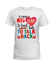 SLP Big Heart To Teach Kids Talk Back Ladies T-Shirt front