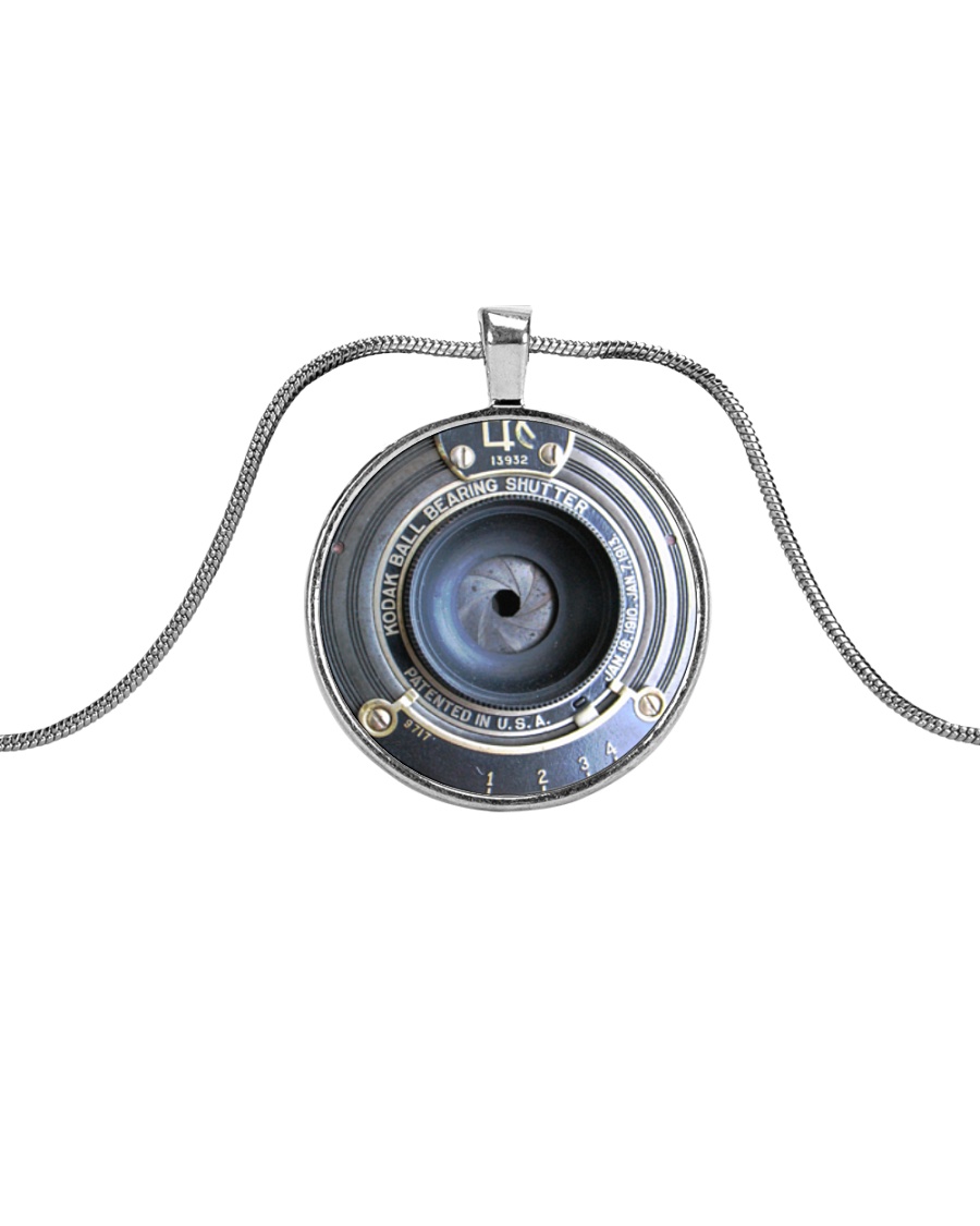 Photographer Vintage Camera Art Metallic Circle Necklace