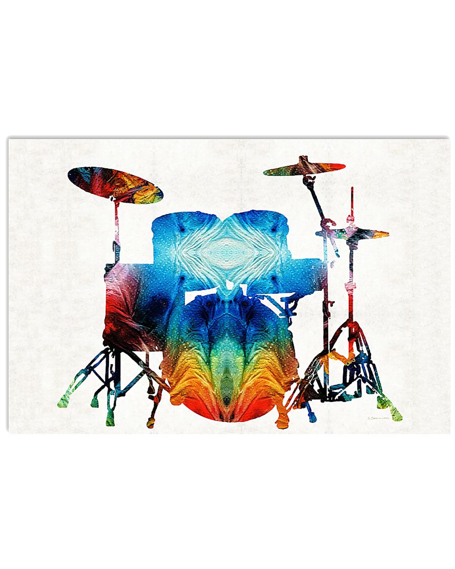 Drummer Gift Colorful Drums 17x11 Poster