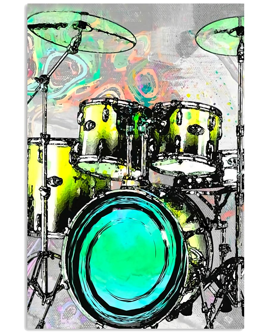 Drummer Green Drum Set 11x17 Poster