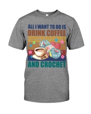 Crochet And Knitting - Drink Coffee And Crochet Premium Fit Mens Tee tile