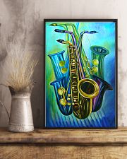 Saxophones Blue Art 11x17 Poster lifestyle-poster-3