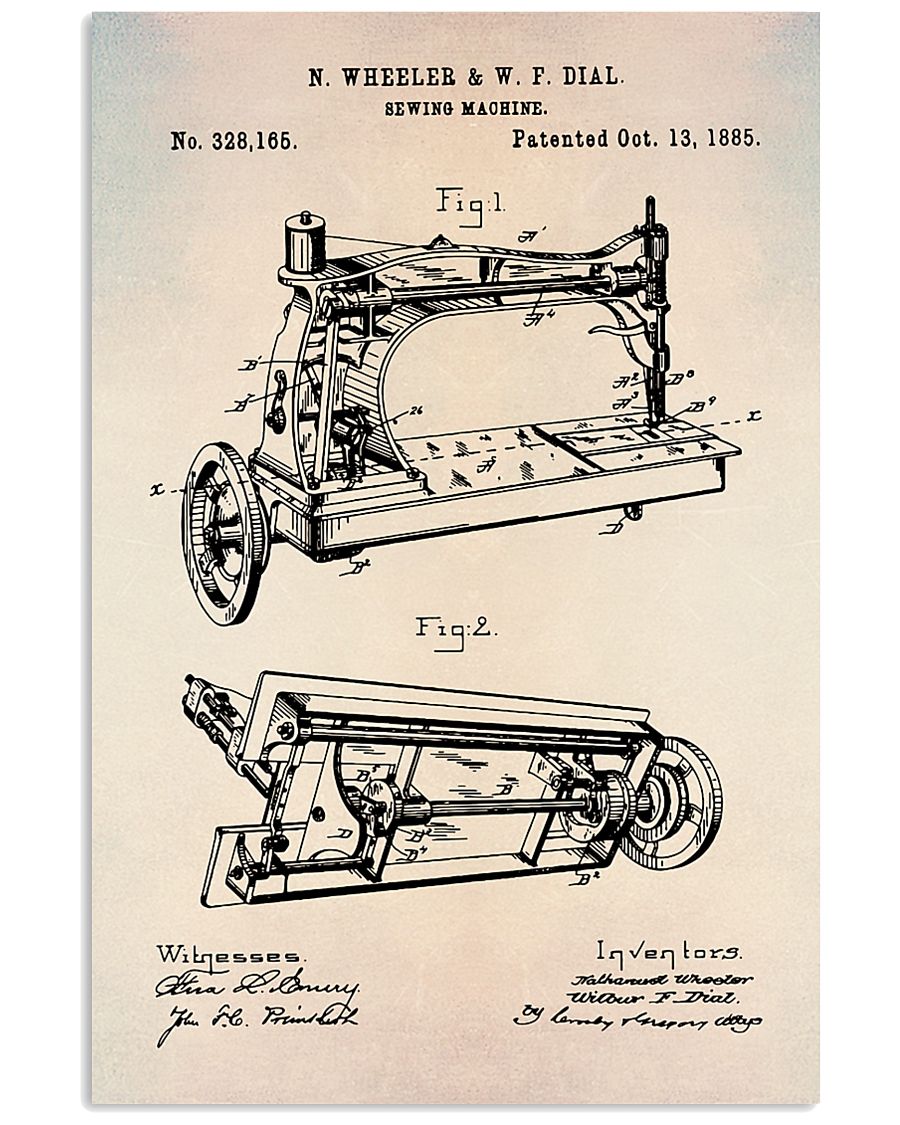 Sewing Machine Patent Vintage Print 11x17 Poster