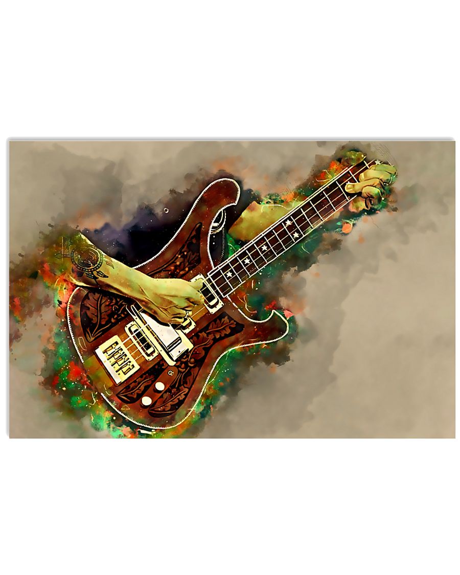 Electric Bass Guitar Art 17x11 Poster