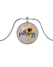 Speech Language Pathologist Sunflower Metallic Circle Necklace front