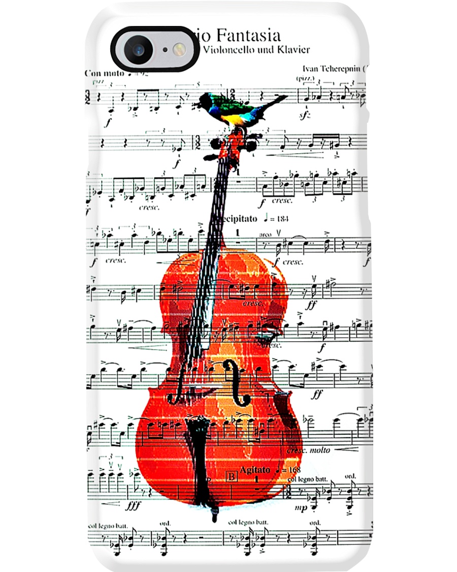 Cello - Music sheet with bird Phone Case