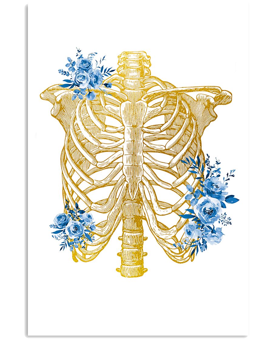 Radiologist Floral Human Chest Skeleton 11x17 Poster